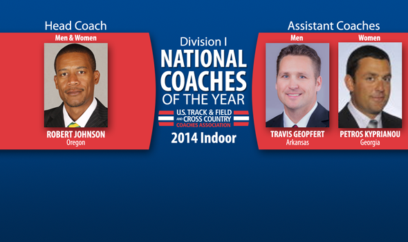 Johnson, Geopfert & Kyprianou Earn Indoor Division I National Coach of the Year Honors