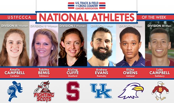 Evans & Cuffe Surpass National Champions for National Athlete of the Week Honors
