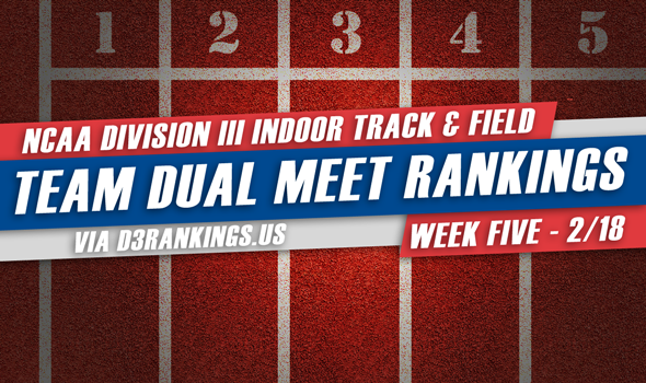 NCAA DIII Indoor Team Dual Meet Rankings – February 18