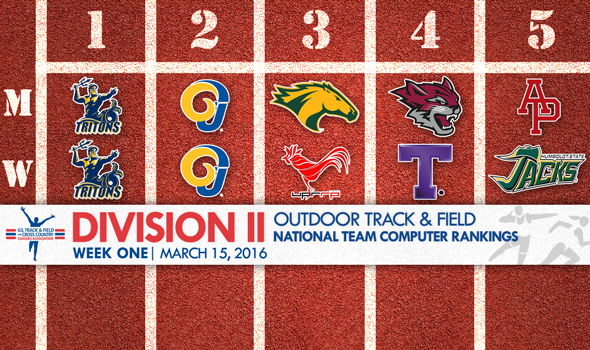First NCAA DII Outdoor T&F National Team Rankings Debut