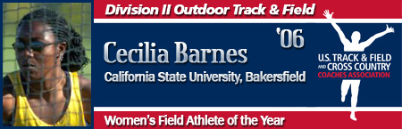 Cecilia Barnes, Women's Outdoor Field Athlete of the Year