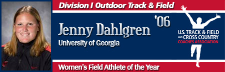 Jennifer Dahlgren, Women's Outdoor Field Athlete of the Year