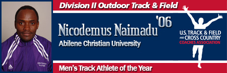 Nicodemus Naimadu, Men's Outdoor Track Athlete of the Year