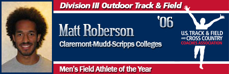 Matt Roberson, Men's Outdoor Field Athlete of the Year