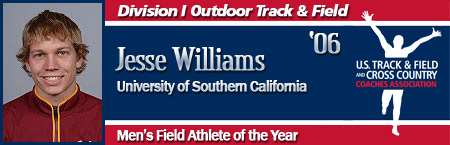 Jesse Williams, Men's Outdoor Field Athlete of the Year