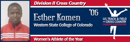Esther Komen, Women's Cross Country Athlete of the Year