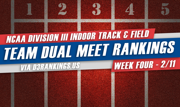 NCAA DIII Indoor Team Dual Meet Rankings – February 9
